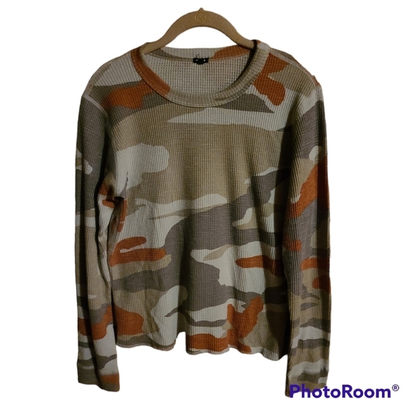 Monrow* Camo Thermal Top* Tan/Brown/Orange* Sz XL - Picture 1 of 6